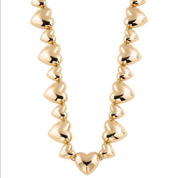 DANNIJO Gold Abbey 10k Goldplated Heart Collar NWT - Picture 6 of 8